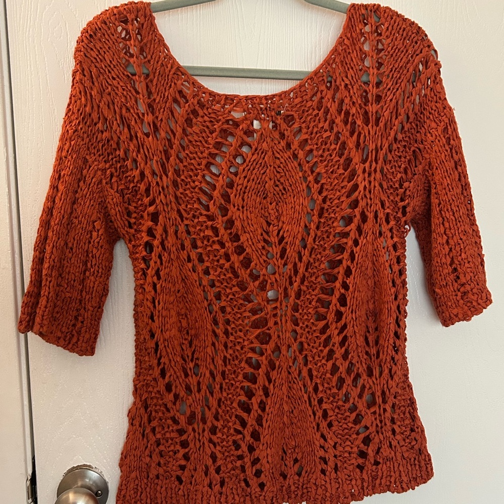 Arden B Red/ Orange Knitted Top